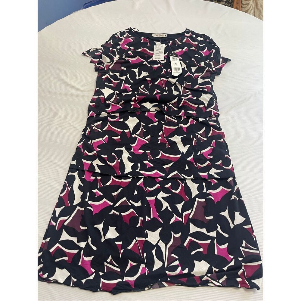 NWT Betty Barclay Dark Blue Pink Dress Size 12 New